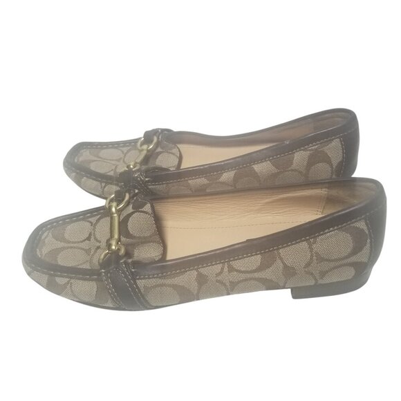 Coach Eve Horsebit Monogram Logo Driver Women's Loafers Sz 8B - Picture 1 of 10
